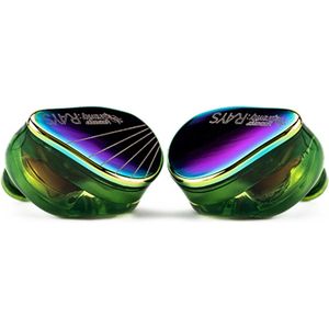 Moondrop Rays - In-Ear Monitors - IEM - 1DD+1 Planar Hybride Drivers - Audiofiele Oordoppen - Verwisselbare Kabel - Ergonomisch Ontwerp - Groen/Paars