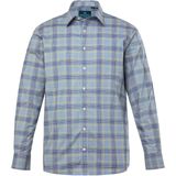 Boston Park Boston Park - Heren - Boston Park Geruit overhemd lange mouwen Kentkraag - Grijs melange - Maat 3XL