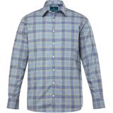 Boston Park - Heren - Boston Park Geruit overhemd lange mouwen Kentkraag - Grijs melange - Maat 3XL