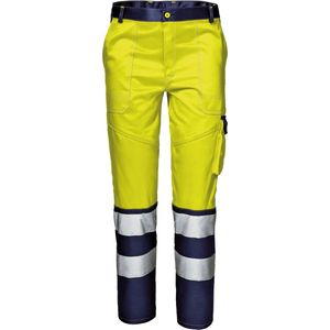 SIR SAFETY VELVET COLOR Hi Vis Reflecterend Werkbroek HEREN Veiligheidsbroek Geel Blauw - Versterkte Zakken - Met Rits - Met Kniezak