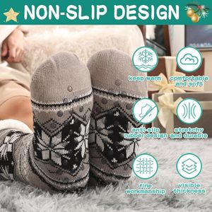 WOTENCE Men's Fleece Lined Slippers Cosy Extra Thick Slippers Winter Socks Non-Slip House Socks for Men