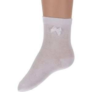 Kindersok wit met strikje-16/17