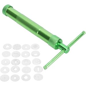 Klei-extruder Lange Handgreep Eenvoudig Te Bedienen - Suikerpasta-extruder - Roterende Knijperset voor Kleicake - DIY Ambachtelijke Taartdecoratie - Groen .