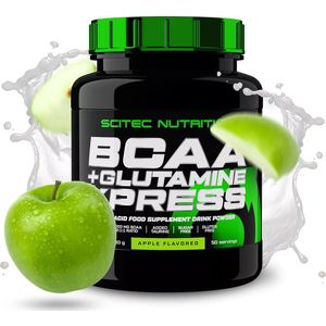 Scitec Nutrition® - BCAA + Glutamine Xpress (600 gram - Apple) - Appel - 50 doseringen - aminozuren - aminozuur - bcaa - l-isoleucine - l-leucine - l-valine - poeder
