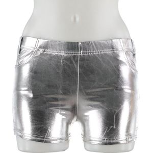 Apollo - Hotpants dames - Latex - Zilver - Maat XXS/XS - Hotpants - Carnavalskleding - Feestkleding - Hotpants latex - Hotpants dames