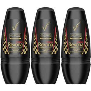Rexona Men Motion Sense System Lotus F1 Team Deodorant Man Roller - 3 x 50 ml - Deze deodorant roller laat je niet in de steek