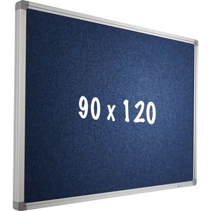 Prikbord Camira stof PRO - Aluminium frame - Eenvoudige montage - Punaises - Blauw - Prikborden - 90x120cm