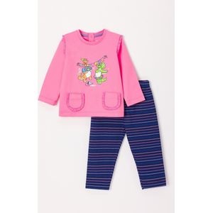 Woody pyjama meisjes/dames - roze - dino - 242-10-PLG-S/453 - maat 92