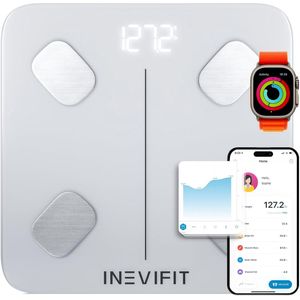 Slimme Digitale Lichaamsvetweegschaal met Bluetooth - Nauwkeurige Analyse van Gewicht, Lichaamsvet, Visceraal Vet en Botmassa