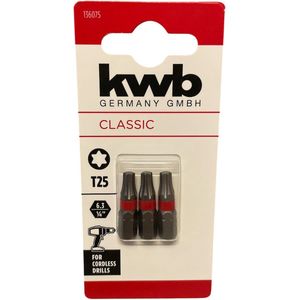 KWB 3 bitjes standaard 25mm T25
