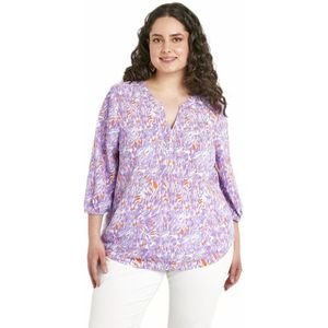 Lange bedrukte losvallende tuniek met 3/4 mouwen