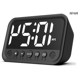RFWR® Digitale wekker met grote cijfers en LED-display – instelbare helderheid en volume, snooze functie, 12/24 uur functioneren
