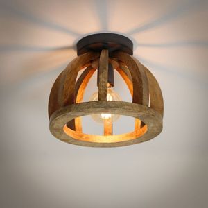 AnLi Style Plafondlamp gebogen houten spijl