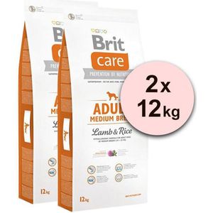 Brit Care Hypo Allergeen Adult Medium Lam & Rijst 2 x 12 kg