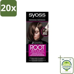 20 x Syoss - Haarverf - Uitgroeiset - R4 Donker Bruin - 1 Haarkleuring - Grootverpakking - Haarverf - Uitgroei - Permanente Kleuring - Syoss - Donkerbruin