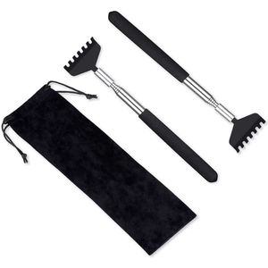 2stuks - ruggenkrabber - Rugkrabber RVS - verstelbare ruggenkrabber - rugmassage - Stevige ruggenkrabbers - Ontspanning - Hulpstuk Voor Masseren - Telescopische Ruggenkrabber - Voor Thuis, Reizen en Kantoor - rugmassageapparaat
