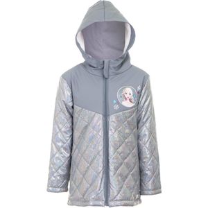 Disney Frozen - Winterjas - Elsa - Zilver/Grijs - Iriserende stof - Gevoerd met coral fleece - Waterafstotend / Winddicht - Maat 110/116 - 114 cm - 6 jaar