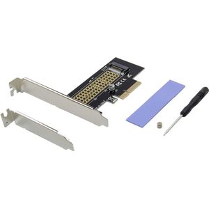 Adapter - PCIe x4 M.2 NVMe - Zwart - Compatibel met M.2 Key M SSD