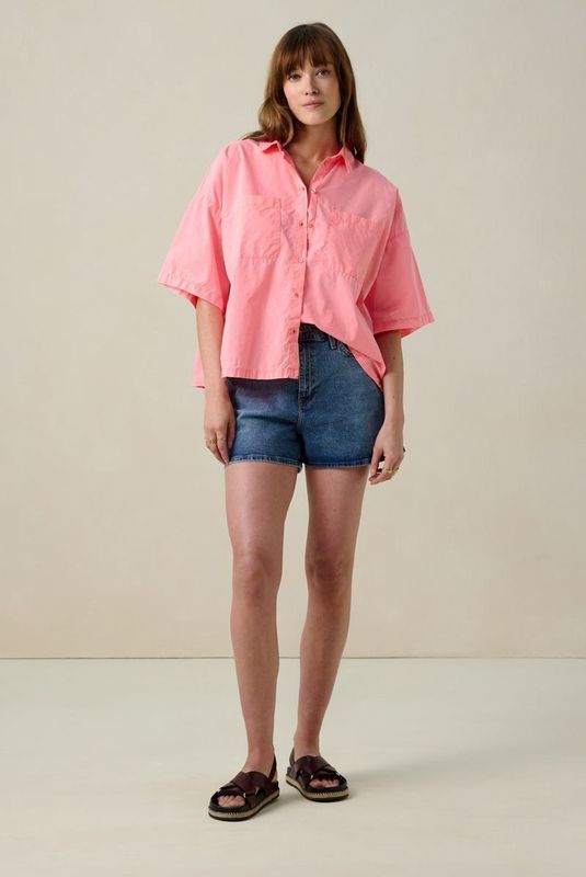 Sissy-Boy - Blouse - Roze - Korte Mouwen - Loose Fit