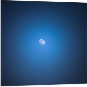 Vlag - Kleine Maan in Grote Donkerblauwe Lucht - 80x80 cm Foto op Polyester Vlag