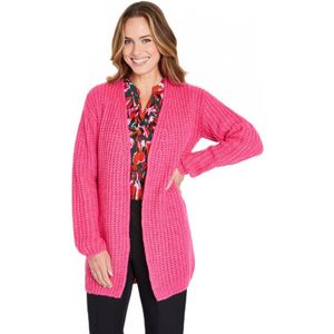 Effen lang vest met grote gebreide rand