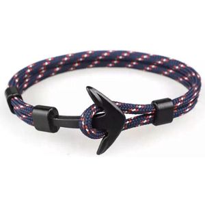 Jumada - Armband - Mannen - Stijlvol - Zomer - Heren - Textiel - Rood/blauw/wit - 22 cm