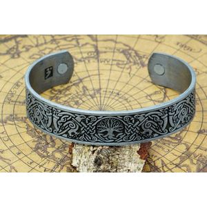 [Two Ravens] Viking Armband Verstelbaar - Buigbare Armband - Viking Sieraden - Levensboom Armband - Yggdrasil - Raven - Odin - Asatru - Noorse Mythologie - Spiritueel