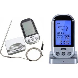Digitale Keukenthermometer - RVS/Kunsstof - Grijs/Zilver