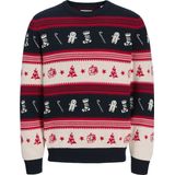 JACK & JONES kersttrui gebreid rood