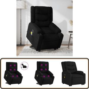vidaXL Sta-op-massagestoel - Elektrisch verstelbaar - Zwart Elektrische Massagerstoel - Sta Op Stoel - Massagefauteuil - Ergonomische Stoel - Relaxstoel