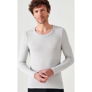 Damart - T-shirt met ronde hals en lange mouwen fijn ribgebreid Thermolactyl Sensitive - Heren - Grijs - (86-93) S