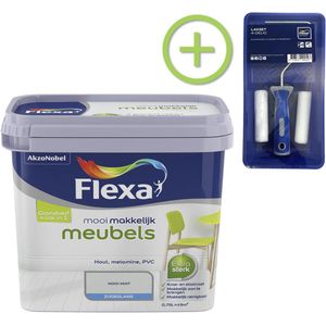 Flexa - Mooi Makkelijk Verf - Meubels - Mooi Mint - 750 ml + Lakroller