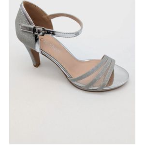 Zilver glitter sandaal met hak maat 36