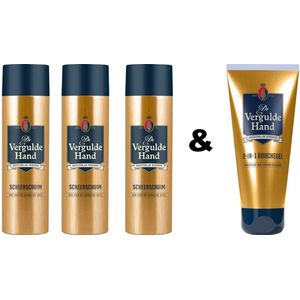 De Vergulde Hand Scheerschuim 3 x 250 ml & Douchegel 200 ml