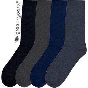 green-goose® Luxe Bamboe Sokken | 4 Paar | Streep | 43 - 46 | 80% Bamboevezel | Zacht en Duurzaam