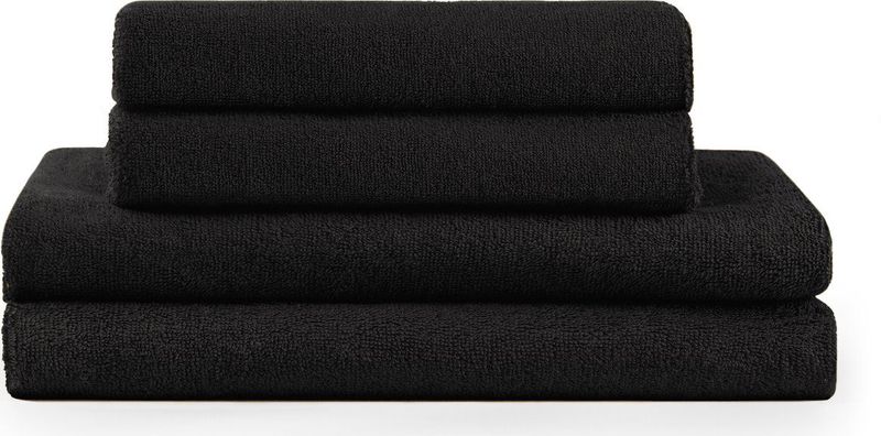 Blumtal - Terry Handdoeken Set - Zwart - 2 x Baddoek & 2 x Handdoek