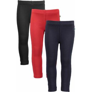 Blue Seven BIO BASICS SET (3stuks) Leggings Zwart, Blauw en Rood - Maat 122