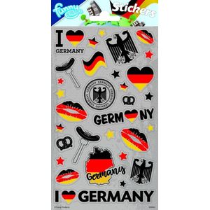 Funny Products Stickers Duitsland 20 X 10 Cm Grijs 28 Stuks