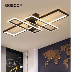 AM Products - Goeco - Plafondlamp groot - LED - zwart - dimbaar met afstandsbediening - 120 cm