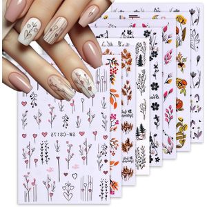 Zelfklevende Nagelsticker Set - 8 Stuks UV-Hardende Nail Stickers voor DIY Manicure - Decoratieve Stickers voor Fingernails en Toenails