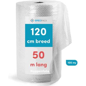 Specipack® Noppenfolie grote noppen - Ideaal om breekbare spullen te verpakken - Luchtkussenfolie - Effectief voor verpakkingsmaterialen - Verpakkingsfolie - 120 cm x 50 m x 100 MY