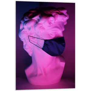 Forex - Mondkapje op Kunst - 60x90cm Foto op Forex