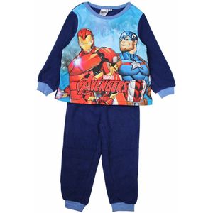 Avengers Fleece Pyjama - Fleece - Navy - Maat 134/140 (10 jaar - tot 140 cm)