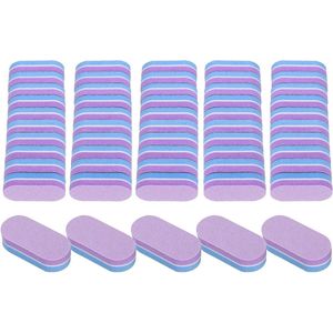 20-delige set minivijlen voor nagels, korrelgrootte 100/180, nagelschuur- en polijstblokken, professionele nagelpolijstset voor acryl- en natuurlijke nagels, blauw-paars.
