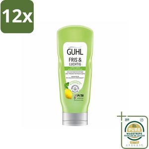 Guhl - Conditioner - Fris & Luchtig - 200 ml - Voordeelverpakking - 12 stuks - Conditioner voor vet haar - Luchtige conditioner