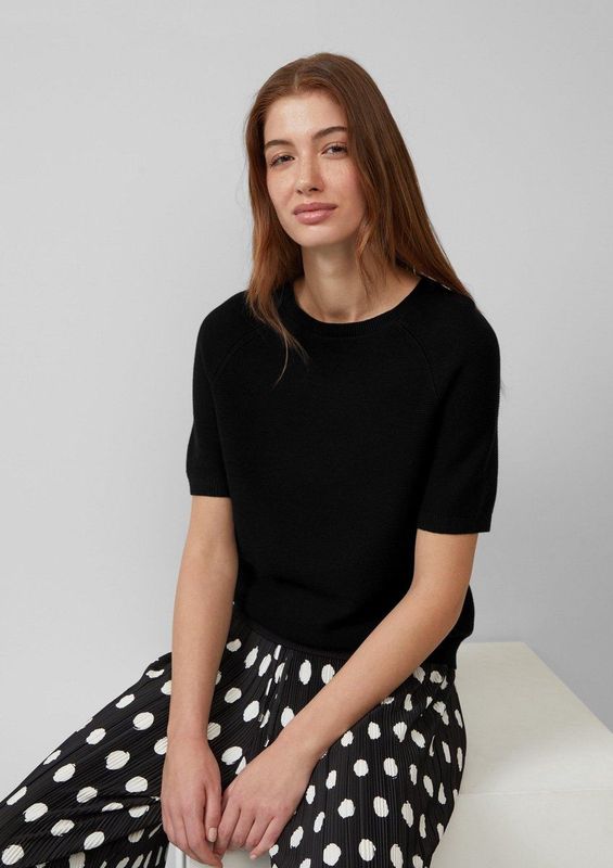 s.Oliver - Trui - Zwart - Knitwear - Ronde Hals