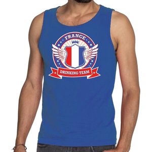 Blauw France drinking team tanktop / mouwloos shirt blauw heren - Frankrijk kleding XXL