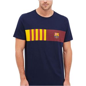 FC Barcelona - T-shirt - Geprinte Vlag - Katoen - Ronde Halslijn