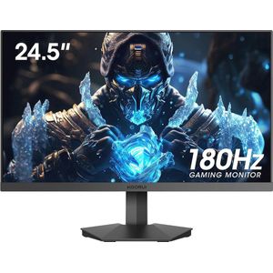 24.5 Inch FHD Gaming Monitor met 180Hz, 1ms Reactietijd, FreeSync & G-Sync Compatibel, 2x HDMI & DisplayPort, VESA Bevestiging, Voor Oogzorg