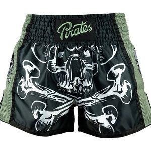 PRIDE or DiE Pirate V.2 Muay Thai Shorts Zwart Groen - XXL